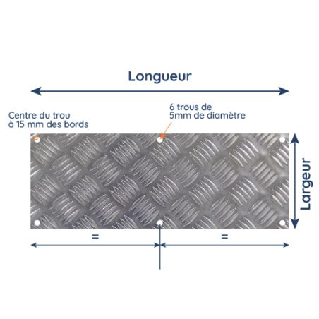 Bas de porte alu damier sur mesure à usage intensif